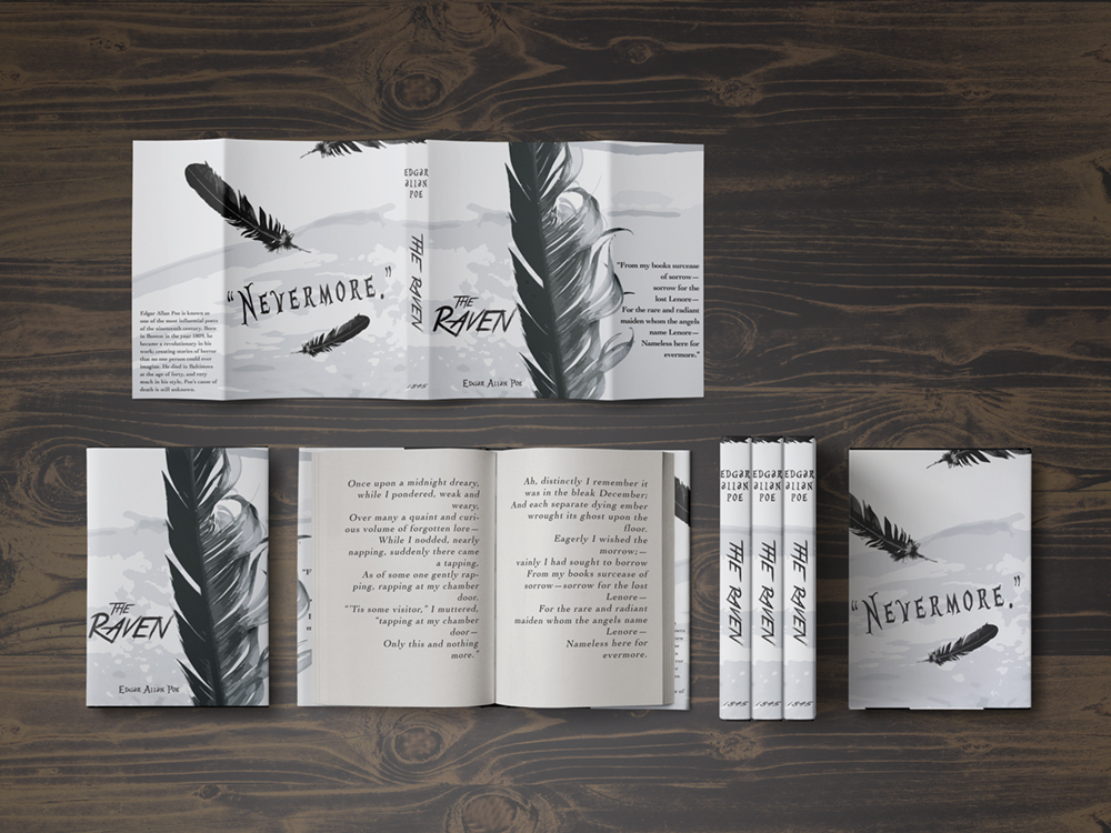 book jacket product design - edgar allen poe's "the raven"